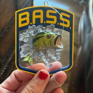 BASS fish Christmas ornament 4” tall